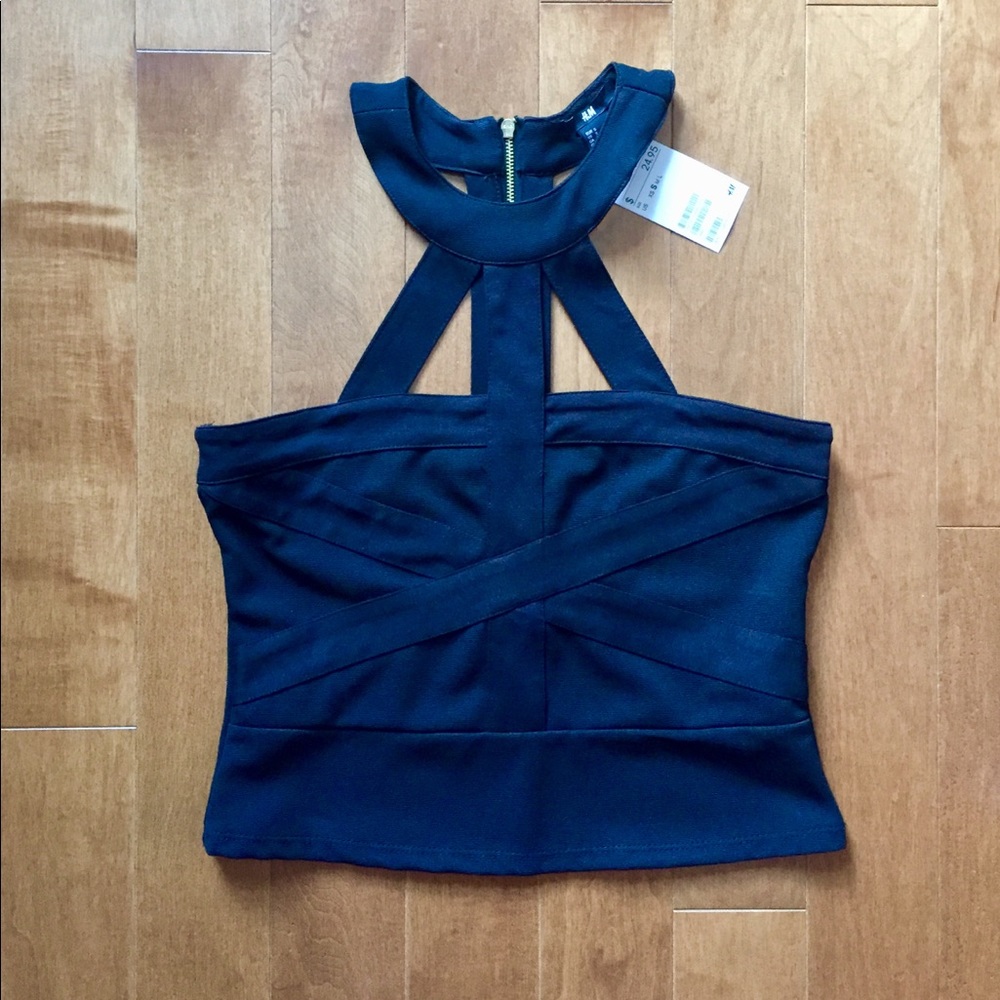 H&M Black Strappy Crop Top